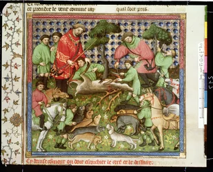 Cutting up a Dead Stag, from the Livre de la Chasse by Gaston Phebus de Foix